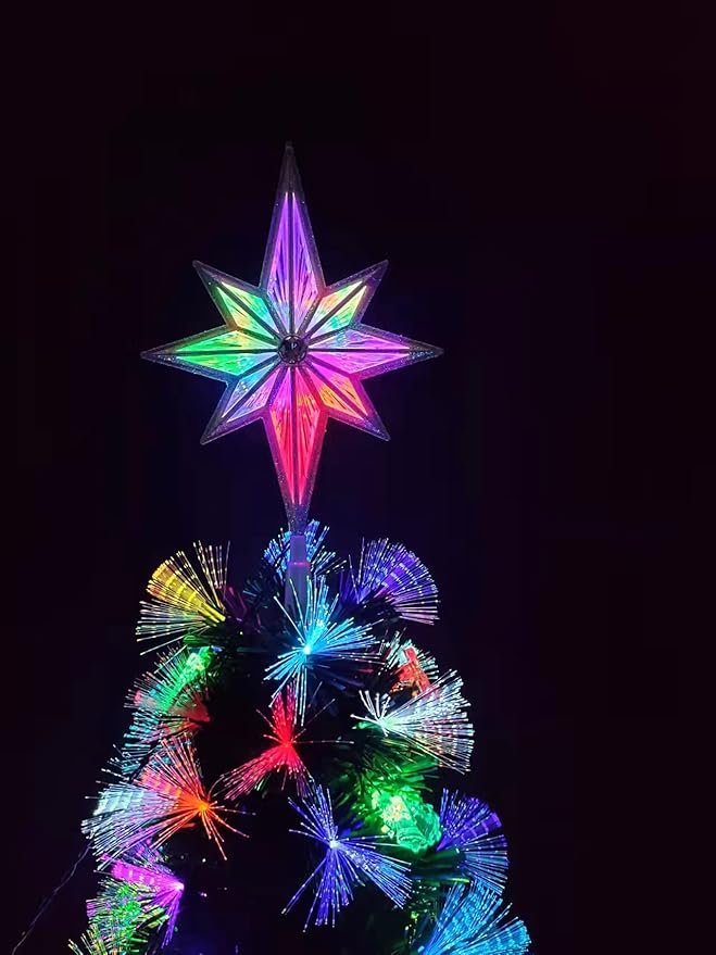 LAMPHOME 11" 16LED Tree Top,Bethlehem Star Multi Indoor