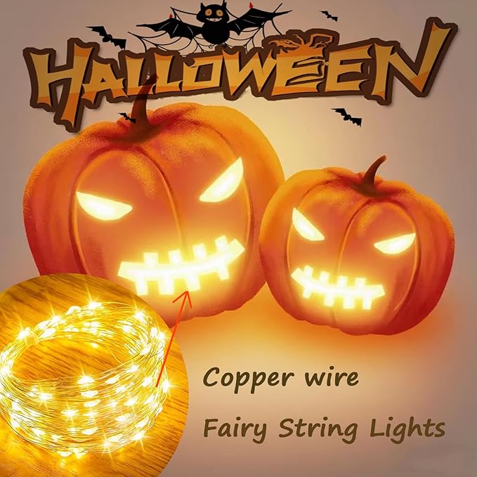 6 Pack Fairy String Lights with Timer, 2AA Battery Operated, IP65 Waterproof, 20 Warm White LED Copper Wire for Indoor Outdoor Decor