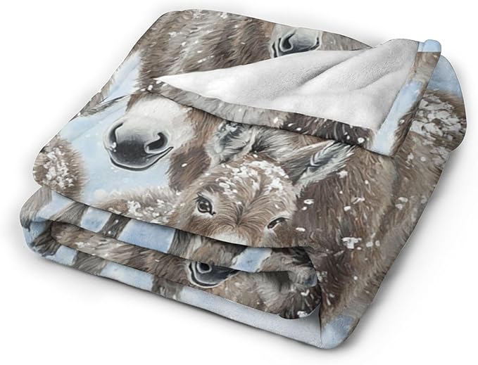 Tijuboni Donkey Throw Blanket Donkey Gifts for Girls Boys Women Men Kids Adults Soft Flannel Fleece Blanket for Couch Sofa Bed Home Decor 60"x80"