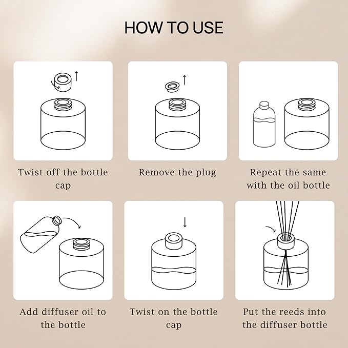 VINEVIDA Reed Diffuser for Home & Bathroom | Long-Lasting Scent Sticks Set | Oil Stick Diffuser | Bathroom Scent - Room Fragrance No. 1007 - Inspired by: Dream On & Westin Hotels