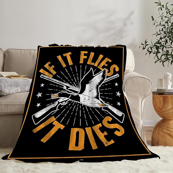 Tijuboni Duck Hunting Throw Blanket Goose Hunting Gifts for Men Women Boys Girls Adults Kids Soft Flannel Fleece Blanket for Couch Sofa Bed Home Decor 60"x80"