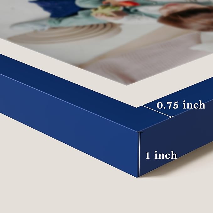 eletecpro 5x7 Blue Floating Picture Frames Set of 2, Real Double Glass Picture Frames for Wall Mount, Vertical or Horizontal Display Multi-Size Photos and Artworks up to 5 x 7 Inches, Home Decor