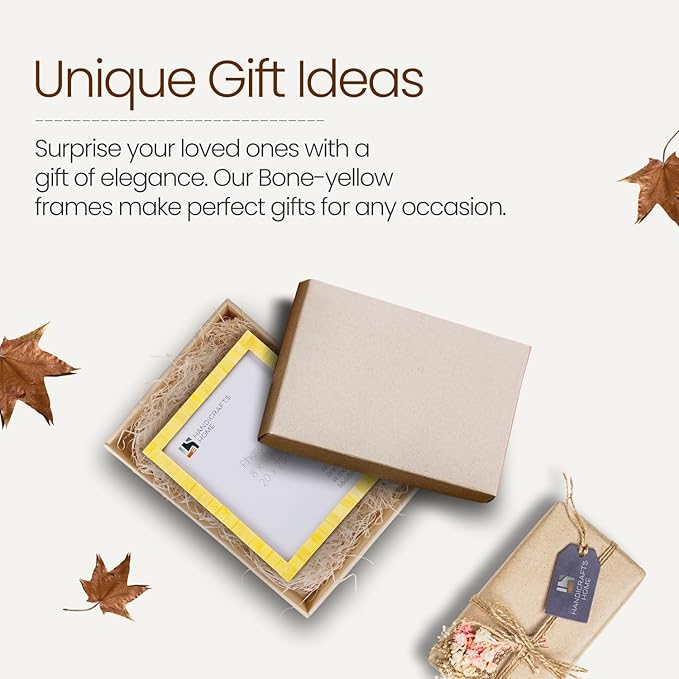 Handicrafts Home Yellow 8x10 Picture Frame for Modern Minimalist Home Decor, Wedding Gift, Farmhouse Wall Decor, Boho Shelf Styling, Vintage Bone inlay Frames for Aesthetic & Living Room Picture Frame