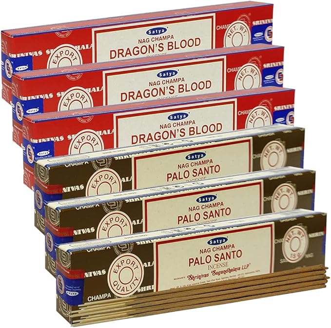 Dragons Blood Palo Santo Incense Sticks & Holder Bundle Variety Pack from House of Nag Champa Incense Sticks and Trumiri