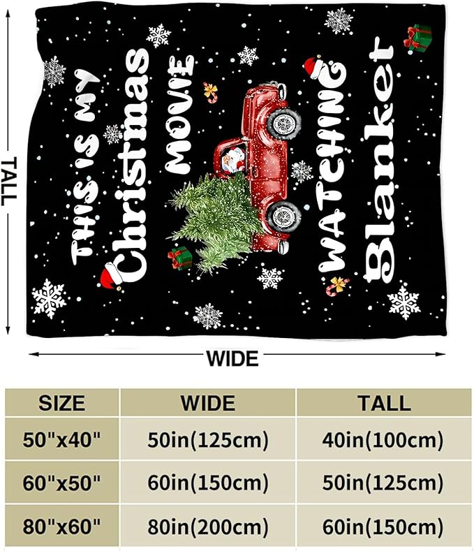 Christmas Truck Blanket Christmas Snow Throw Blankets Plush Cozy Flannel Fleece Ultra Soft Fuzzy Party Blanket Gifts for Girls Women Men Boys Kids Bed 50"X40"