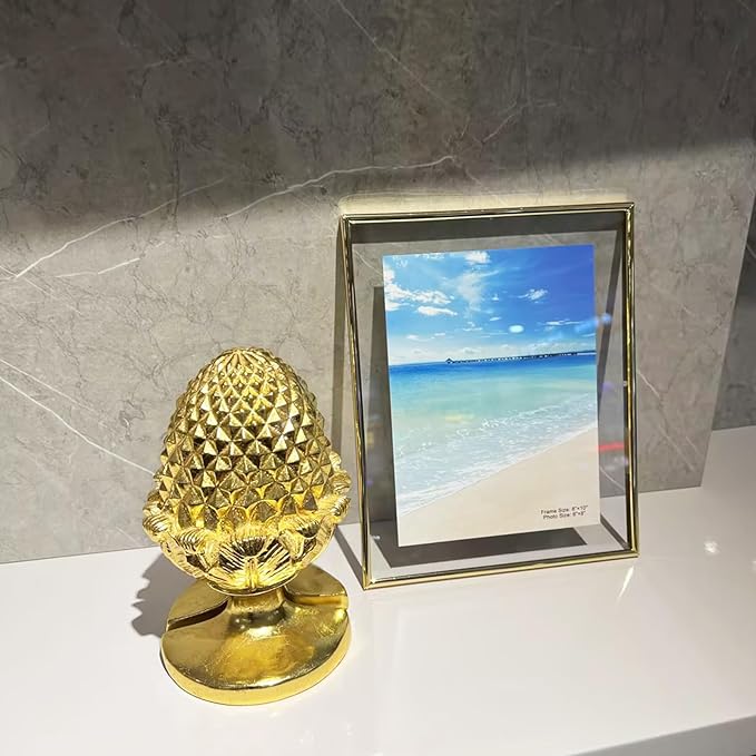 Wall Floating Frame, 8"×10", Gold, Wall Mounting or Wall Leaning, For Photo 6×8, 5×7, 4×6, Classy Gift For Festival, Wedding, Anniversary, Home or Office Décor