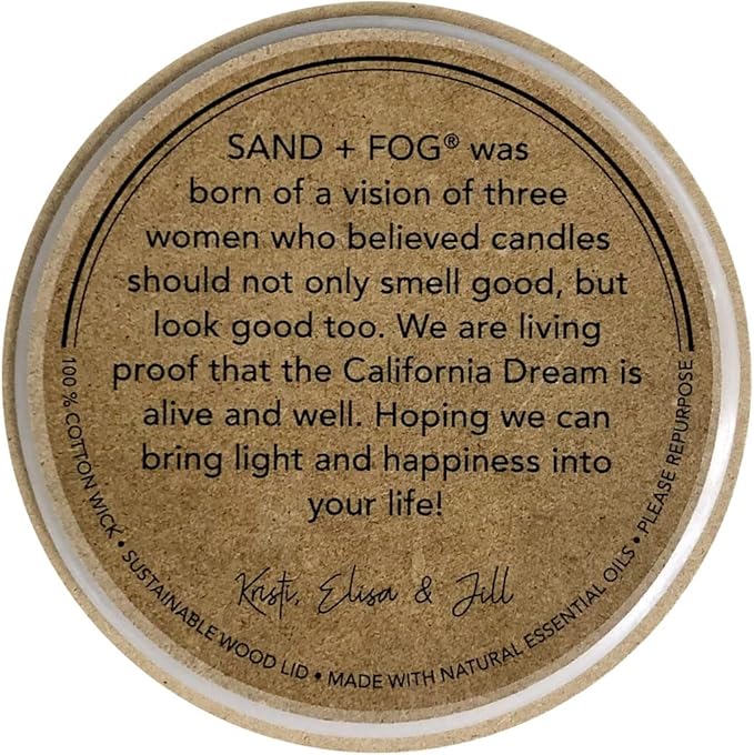 Sand + Fog Scented Candle - Teakwood - Additional Scents and Sizes – 100% Cotton Lead-Free Wick - Luxury Air Freshening Jar Candles - Perfect Home Décor for Your Cocktail Table – 34 oz