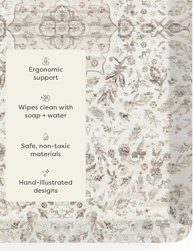 House of Noa Nama Standing Mat – Anti-Fatigue Cushioned Kitchen Mats for Floor | Ergonomic Bounce-Back Foam Kitchen Mats | Anti-Fatigue Mats for Kitchen & Standing | Emile Latte | 22" x 54"