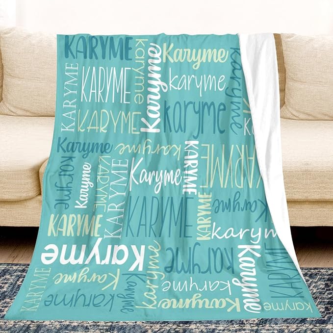 Personalized Name Blanket for Kids and Adult Customized Blanket for Boys Girls Baby Personalized Blanket and Throws Super Soft
