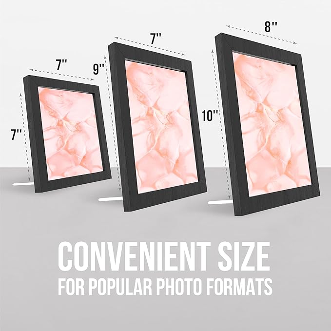 Floating Picture Frames-Floating Photo Frame 3 Pcs Glass Floating Frame Two Sided Picture Frame Large Floating Frame Square Floating Frame Picture Frames with UV Protection Floating Wood Gallery Frame