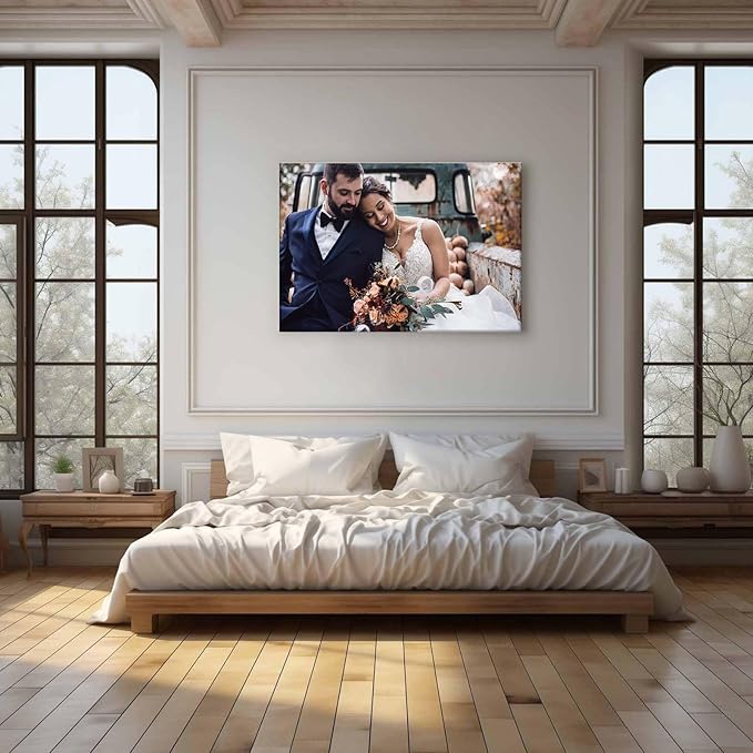 Custom Photo Canvas Print, Personalized Picture to Canvas Wall Art, Wedding Family Pet Portrait Print, Floating Frame or Gallery Wrapped Personalized Artwork, Handmade Canvas Wall Decor Made in USA