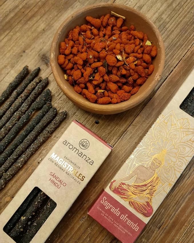 Masterful Incense Sticks 8 u Hindu Sandalwood – The Sacred Essence of Purification & Tranquility- Aromanza.