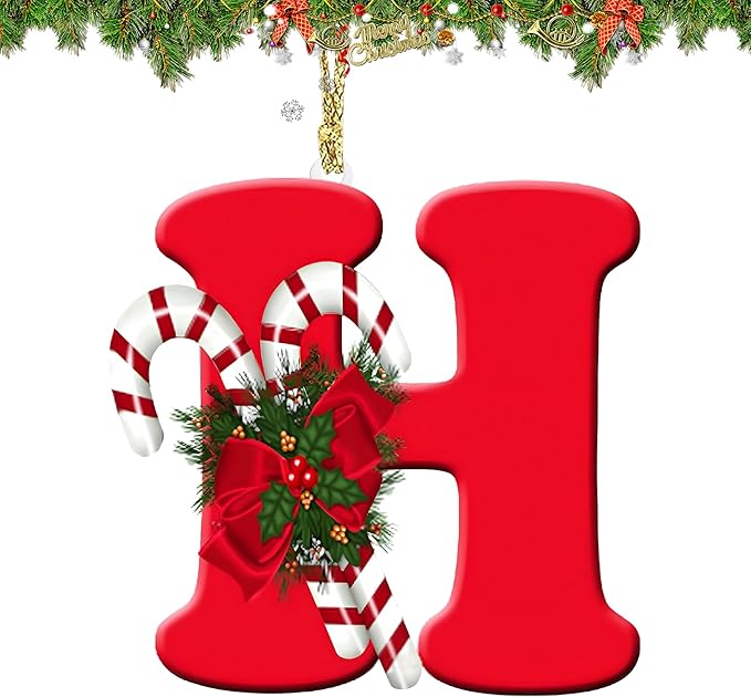 Personalized Christmas Tree Hanging Pendant - 26 Alphabet Letters for Xmas Tree DIY Craft Ornaments