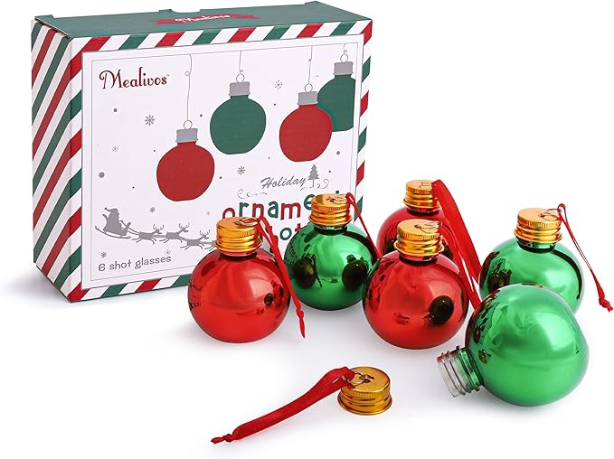 6 Pcs Christmas Ornaments Balls, 3oz Gold-Plated Reusable Fillable Christmas Plastic Ornament Balls for Christmas Tree Hanging Decoration and White Elephant Gifts