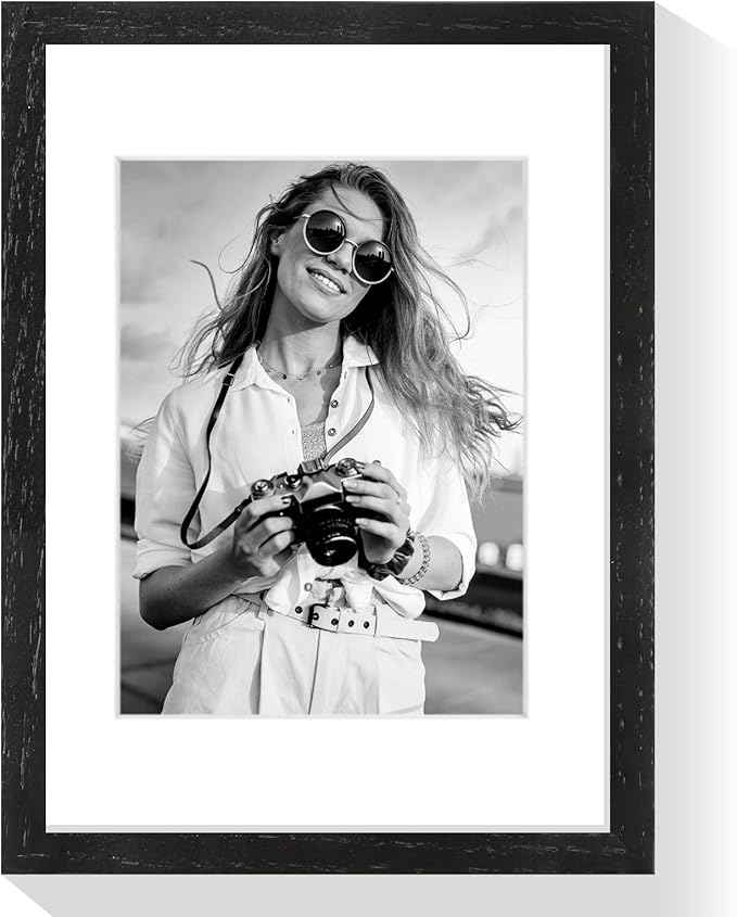 9x12 Oak Wood Picture Frams - Minimalist 9x12 Oak Wood Frames, 9"x12" Picture Frame Wood, Natural Solid Wooden Picture Frames for Wall Art Photo and Prints(3 Pack, Black)
