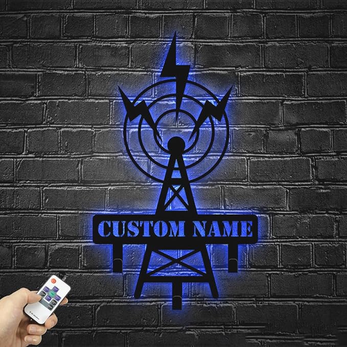Custom Name Ham Radio Metal Key Holder, Personalized Amateur Radio Wall Decor, Decorative Coat Rack for Entryway or Station Room