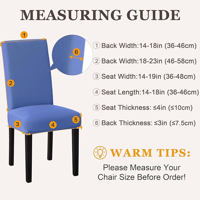 Sufdari Dining Chair Covers,Kitchen Chair Cover,Parsons Chair Slipcover,Spandex Chair Protectors for Dining Room Stretch Chairs Cover Set of 4 -Fog Blue