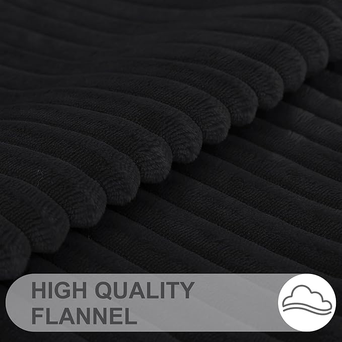 Simmore Decorative Christmas Throw Pillow Covers 22x22 Set of 2, Soft Natural Plush Flannel Double-Sided Fluffy Couch Pillow Covers for Sofa Living Room, Black