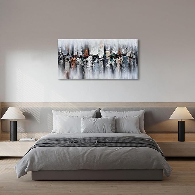 zoinart Hand Painted Modern Oil Paintings on Canvas Large Abstract Textured Canvas Wall Art, Abstract Paintings Framed Artwork for Home Decorations Ready to Hang