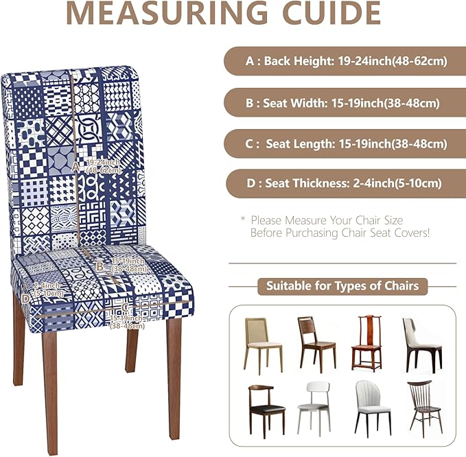 Stretch Dining Chair Covers Set of 4,Floral Print Chair Covers,Soft Removable Washable,Pet Friendly Furniture Protector,Universal Chair Slipcovers for Home, Kitchen,Ceremony Dining Room Seat
