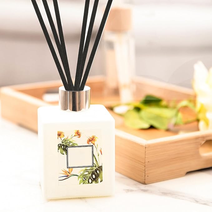 VALICLUD 60Pcs Aroma Diffuser Sticks Black Fiber Replacement Volatile Rods for Essential Oil Diffusers Home Fragrance Aromatherapy