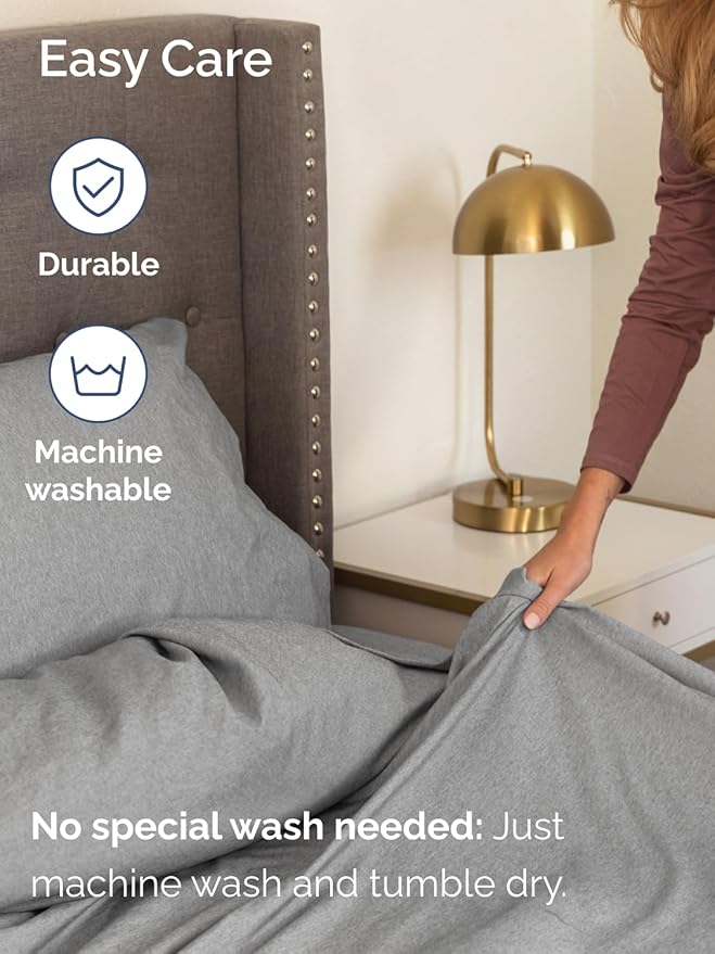 Extra Deep Split King Sheet Set - 7 Piece Breathable & Cooling Sheets - Hotel Luxury Bed Sheets Set - Easy Fit - Soft, Wrinkle Free & Comfy Sheets Set - Heathered Grey Sheet Set w/Extra Deep Pockets