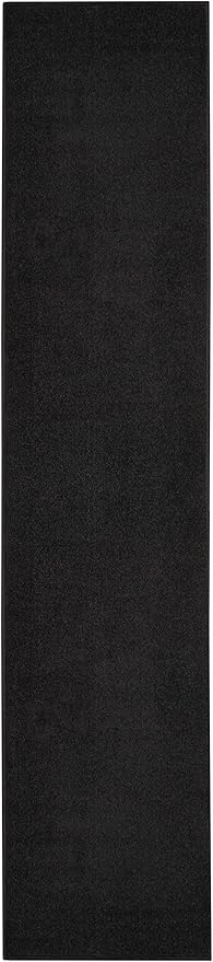 Nourison Home Essentials Indoor/Outdoor Black 2'2" x 16 Area Rug, Easy Cleaning, Non Shedding, Bed Room, Living Room, Dining Room, Backyard, Deck, Patio (2x16)