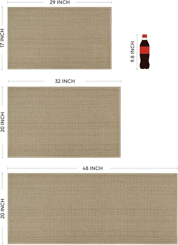 Artoid Mode Washable Non Slip Rubber Backing Kitchen Rugs Doormat, Absorbent Kitchen Floor Mats Front of Sink Kitchen Mats for Floor Home Decor 20x48 Inch