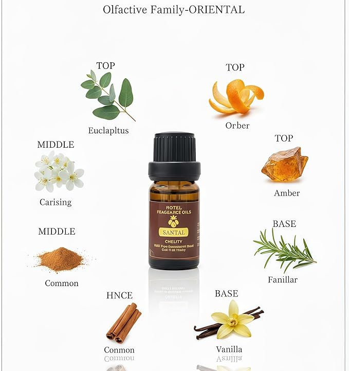 Hotel Collection Diffuser Oil,My Way,Santal,Dubai,Baccarat Rouge,Dream ON Aromatherapy Essential Oils for Diffusers for Home,Waterless Essential Oil Diffuser (10ml) (Santal)