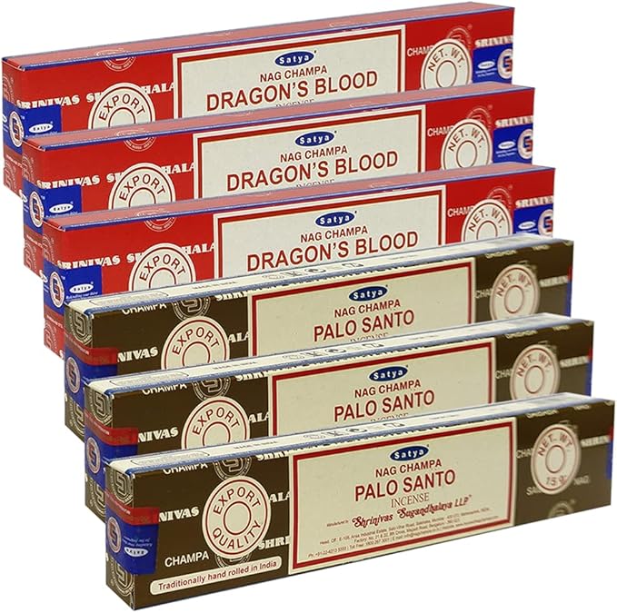 Dragons Blood Palo Santo Incense Sticks & Holder Bundle Variety Pack from House of Nag Champa Incense Sticks and Trumiri