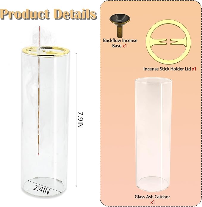 1 Pack HZCPENG Incense Holder, 2 in 1 Incense Burner for Sticks or Backflow Incense, Anti-ash Round Incence-Stick Holder for Meditation, Yoga, Relaxation, and Home Décor