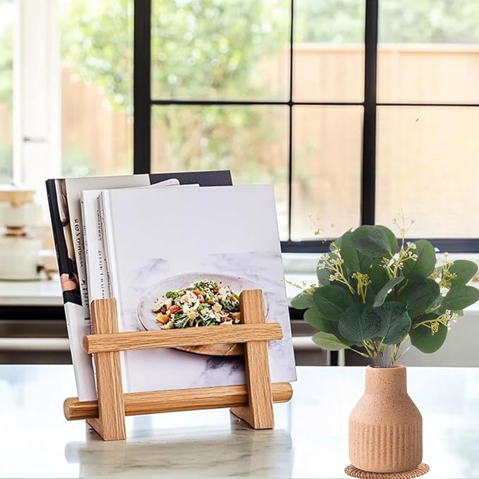 Artificial Eucalyptus Greenery Stems in Ceramic Vase 10Pcs Fake Plants Eucalyptus Leaves for Centerpiece Table Decorations Home Room Decor Office Desk Decor Greenery Decor Indoor (Beige)