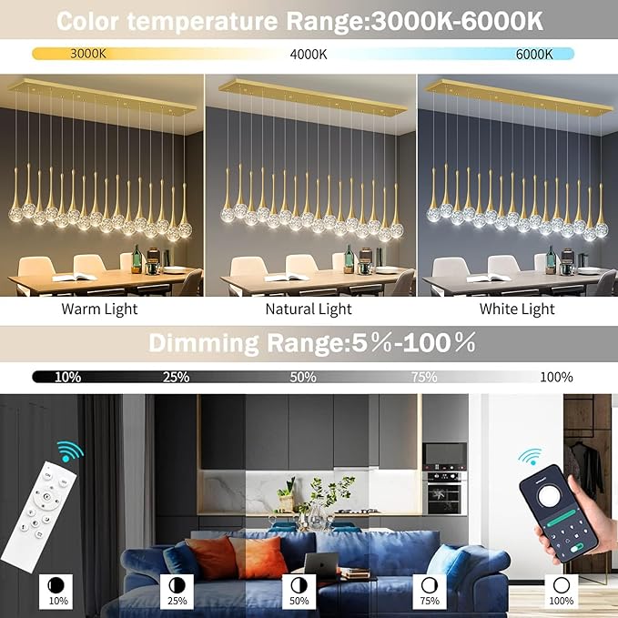 16 Lights Modern Glam Crystal Chandelier for High Ceiling LED Dimmable Pendant Light for Staircase Foyer Enterway Living Room Chandelier Lighting Gold