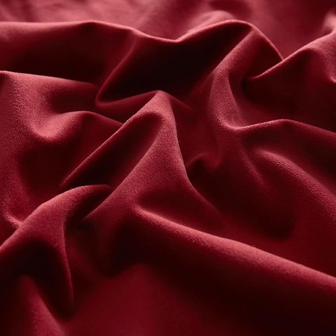 JUSPURBET Couch Pillow Covers Set of 2 Decorative Velvet Throw Pillow Covers Cases for Living Room Bedroom Home Decor Soft Cushion Covers Cases with Hidden Zipper for Sofa Bed 16x16 inch,Burgundy