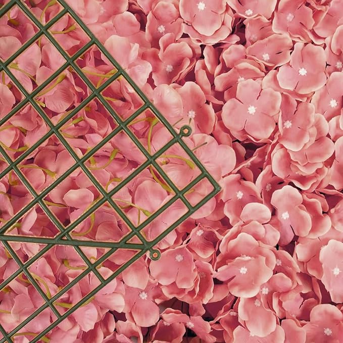 Efavormart 4 PCS Pink & Dusty Rose Silk Hydrangea Flower Mat Wall Wedding Event Decor for DIY Centerpiece Arrangement Party Decorations