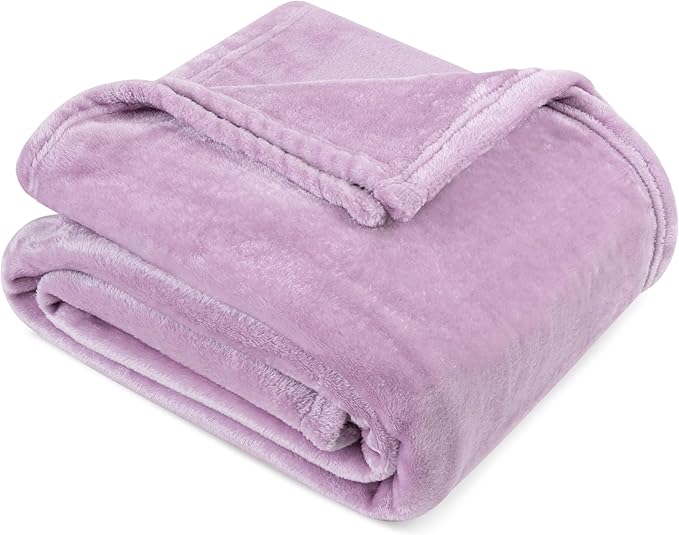 PAVILIA Fleece Blanket Throw Twin Size | Super Soft, Plush, Luxury Flannel Throw | Lightweight Microfiber Blanket for Sofa Couch Bed (Lavender Light Purple, 60x80 inches)