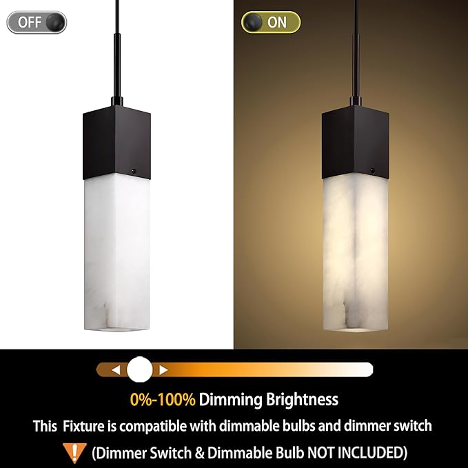 1 Light Hanging Kitchen Island Natural Alabaster Marble Pendant Ceiling Light Fixture,Modern Industrial Farmhouse Light Oil Rubbed Bronze Finish Over Sink Restaurant bar Corridor