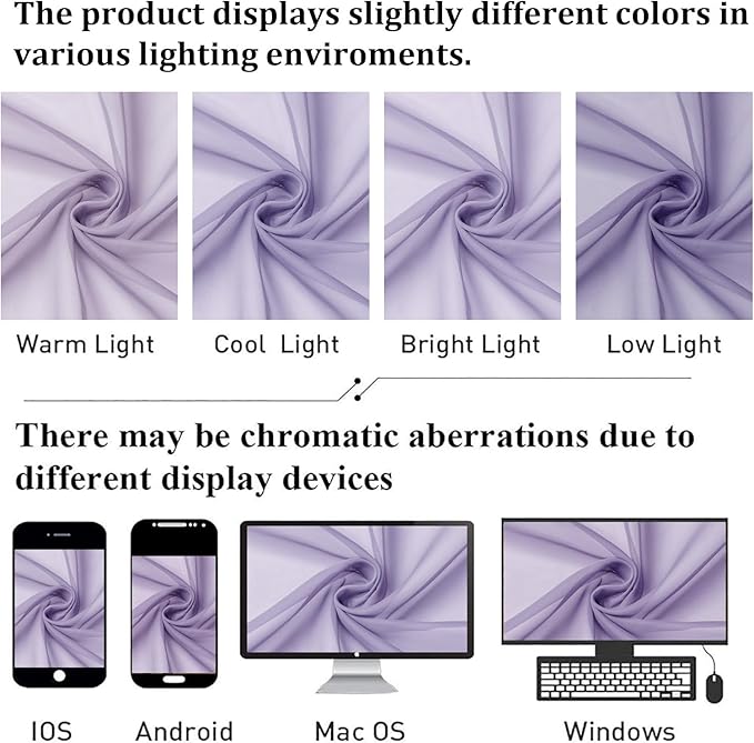 Lecloud Lavender Sheer Curtains 96 Inches Long 2 Panels Set, Light Filtering Solid Voile Drapes, Airy Privacy Window Decor Curtains with Rod Pocket for Living Room Girl's Bedroom, Each 42" W x 96" L