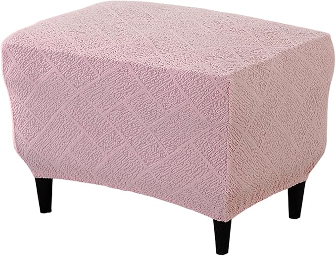 Eco-Ancheng Ottoman Cover Stretch Rectangle Footrest Stool Covers Storage Ottoman Slipcover Ottoman Bench Covers Slip Cover for Foot Stool Footstool Protector with Nonslip Elastic Bottom (06,X-Large)