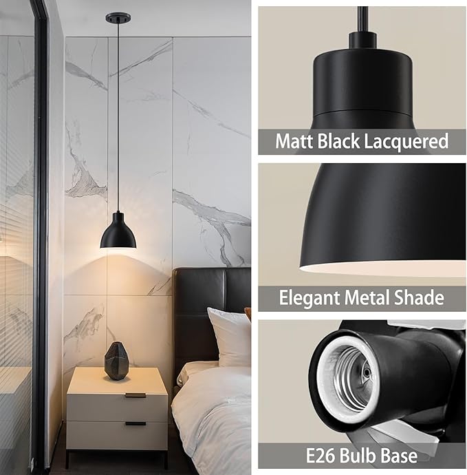 Doraimi Lighting 3 Pack Single Kitchen Island Mini Metal Drum Pendant Light Industrial Hanging Ceiling Light Fixtures for Over Sink Bar,Dining Room,Corridor,Entryway,Hallway