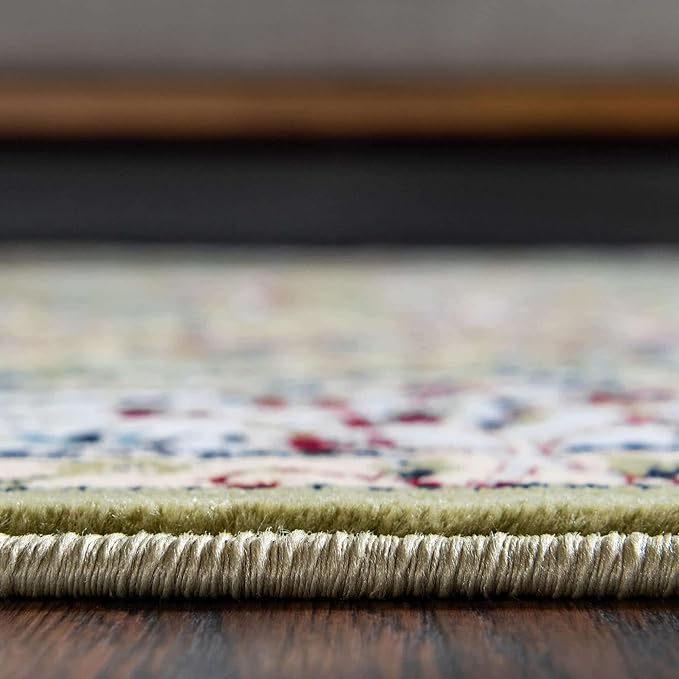 Unique Loom Narenj Collection Area Rug - Bristol (2' 7" x 7' 1" Runner, Green/ Ivory)