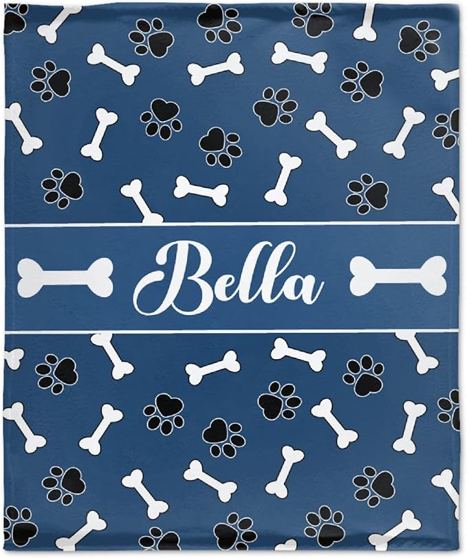 Custom Dog Blankets with Pictures - Custom Name Blanket for Pets, Lightweight All-Season 40"x30"