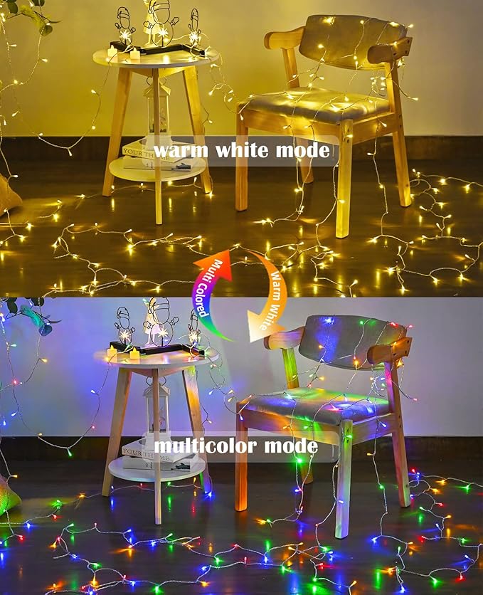 Christmas Lights Outdoor,800LED 330FT Color Changing String Lights,Warm White & Multocolor Lights 9 Modes Timer Waterproof for Indoor Outdoor Christmas Wedding Garden Yard Party Tree Decor