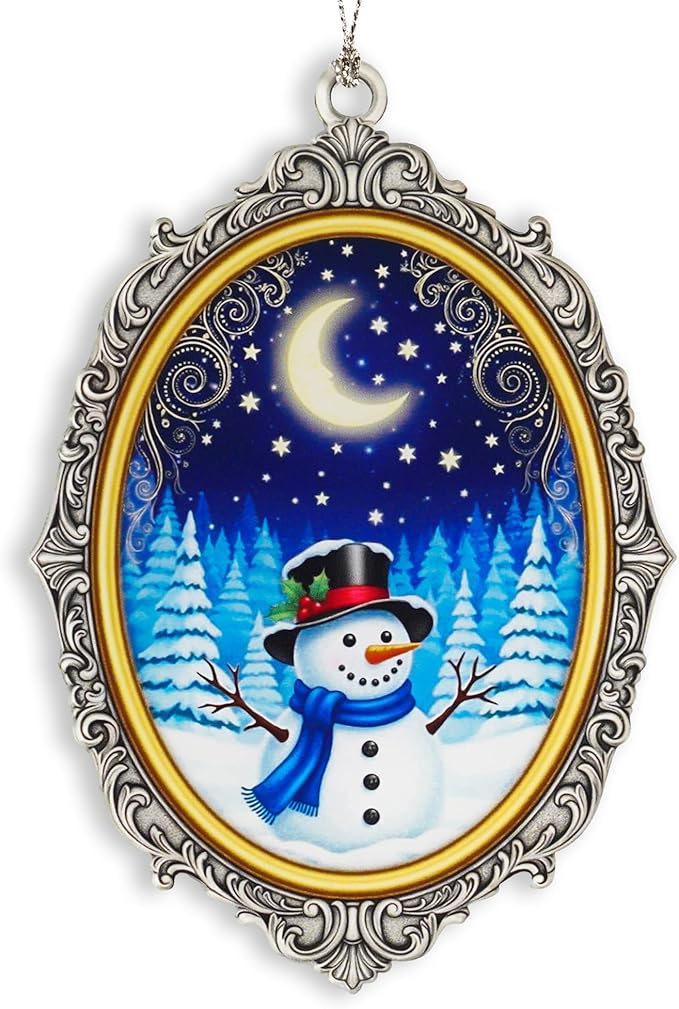 Snowman Christmas Ornaments 2025, Cute Snowman Ornament, Vintage Winter Wonderland Decor, Xmas Ornaments Gift for Boss, Coworker, Family, Friends, Christmas Decorations for Window Hanging, Car Hanging