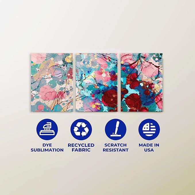 DreamController Abstract Splash Wall Canvas Posters Wall Art Decor(12"X16" Set Of 3) I Framed Canvas Paintings For Bedroom, Livingroom, & Office | Made In Usa | Fast Delivery | Hd Print