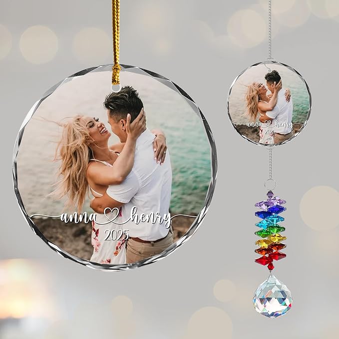Personalized Wedding Anniversary Ornament – Custom 1st Year of Marriage Gift – Couple Christmas Ornament – Custom Name & Date Keepsake Decoration 2025