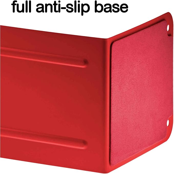 Acrimet Metal Bookends, Jumbo Size 9" H x 4" W x 4-1/2" D, Non-Skid Book Stand for Shelves, Heavy Duty Book Stopper, Red, 1 Pair