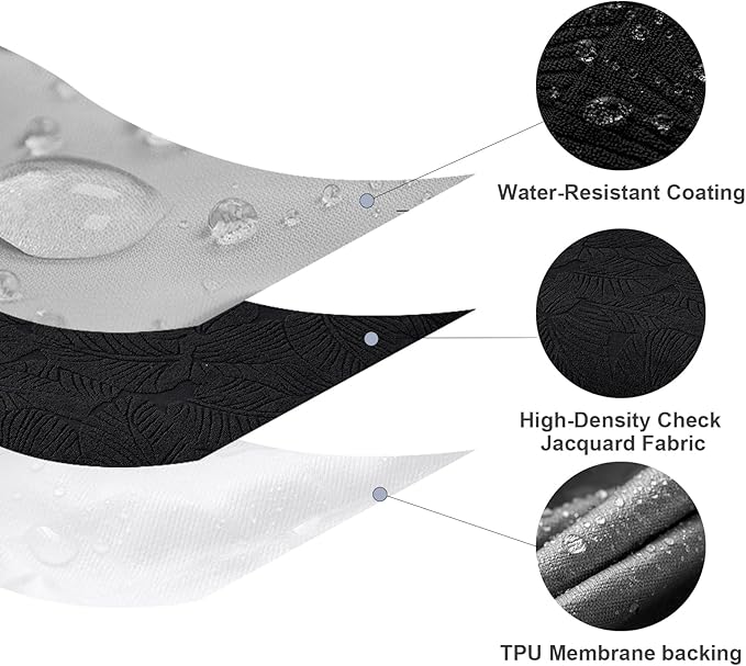 Waterproof Seat Cover for Dining Room Chair Seat Covers Washable Kitchen Chair Seat Slipcovers Protector (Black, 2 PCS)