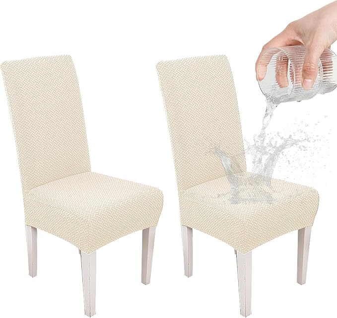 Parsons Dining Chair Cover, Detachable Sofa Chair Cover, Retractable Chair Cover (2, Apricot)
