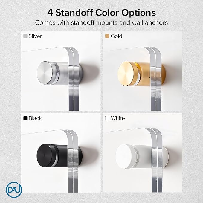 Acrylic Floating Frames Black Standoffs(single) 5" x 7" Clear Acrylic Frames for Wall Mount Floating Picture Frame, Diploma Poster Certificate Hanging Photo Display Degree Prints Artwork Documents